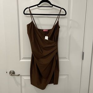 NWT Wrap Style Party Dress in Brown